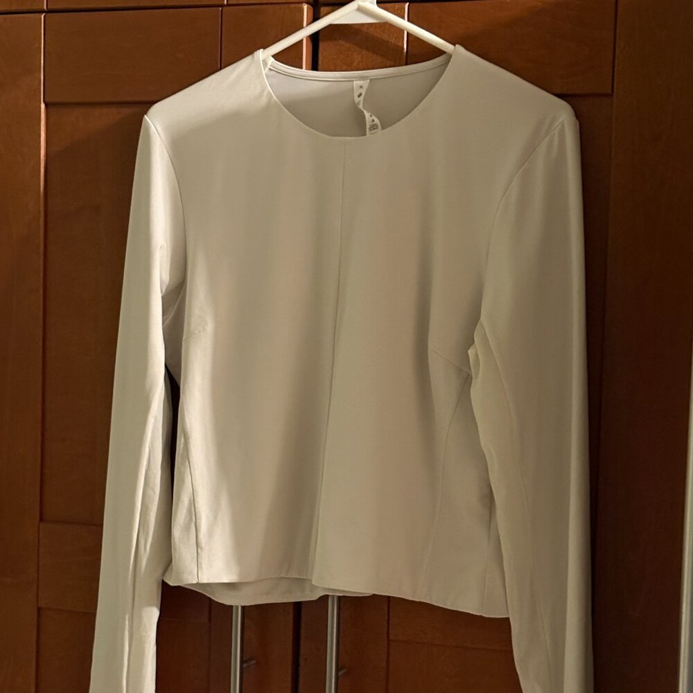 Lululemon Tight-Fit Lined Long-Sleeve Shirt Bone Sz L Shirt $108